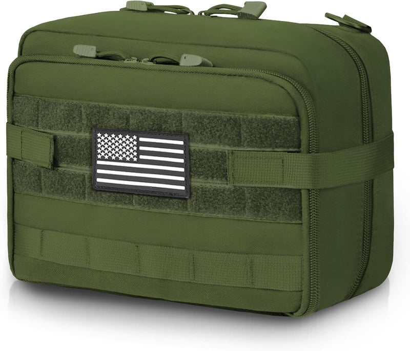 Jueachy Tactical Molle Pouch Large Admin Bag Utility Tool Pouches Molle Attachment EDC Pouches Expandable Molle Accessories Organizer Medical Pocket U.S.A Patch Included - Image 1